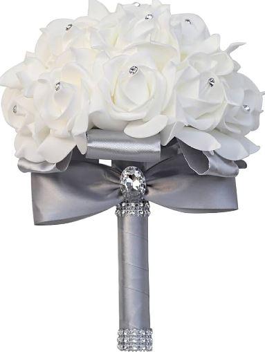 Bouquet De Fleurs De Mariée - Gris