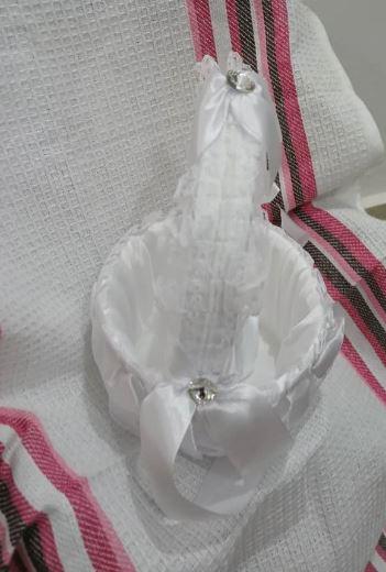 Petit Panier à Fleurs, Fête De Mariage Satin Dentelle