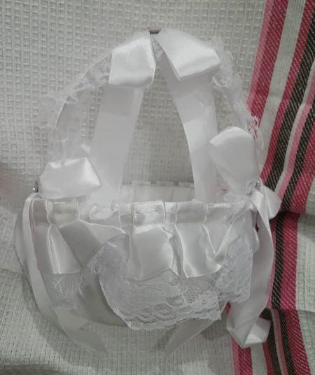 Petit Panier à Fleurs, Fête De Mariage Satin Dentelle