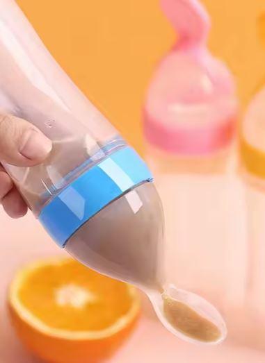 Outils d'Alimentation Pour Bébés En Silicone Non Toxique Sans BPA,Cuillère à Presser Fruits Riz, Cuillère De Distribution De 