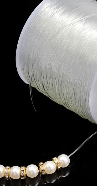 Fil Élastique En Fibre De Cristal Blanc Pour Bracelet Tissé