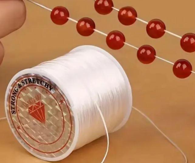 Fil Élastique En Fibre De Cristal Blanc Pour Bracelet Tissé