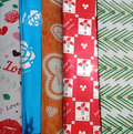 Lot de 5 Feuilles De Papiers d'Emballages Cadeau