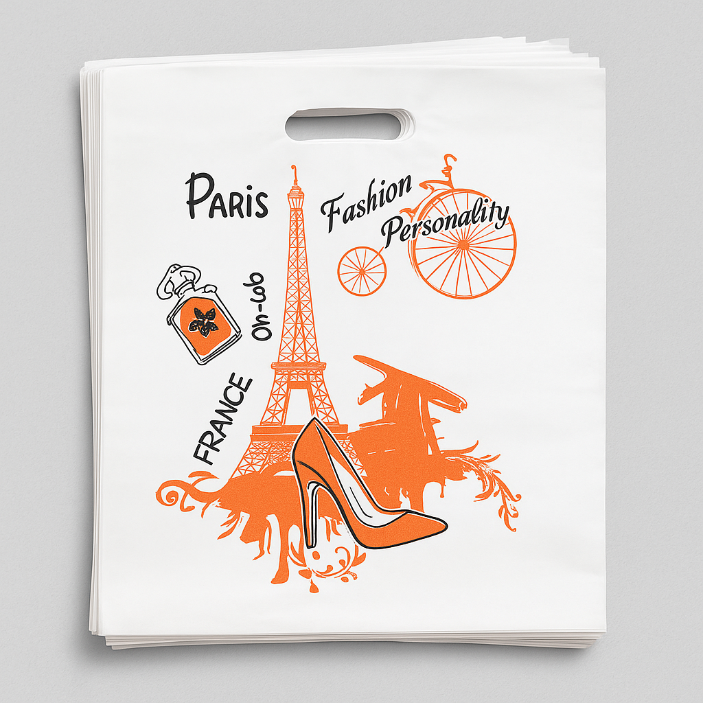 Lot De 50 Sacs Plastiques Décorés (Motif Paris – Fashion Personality)