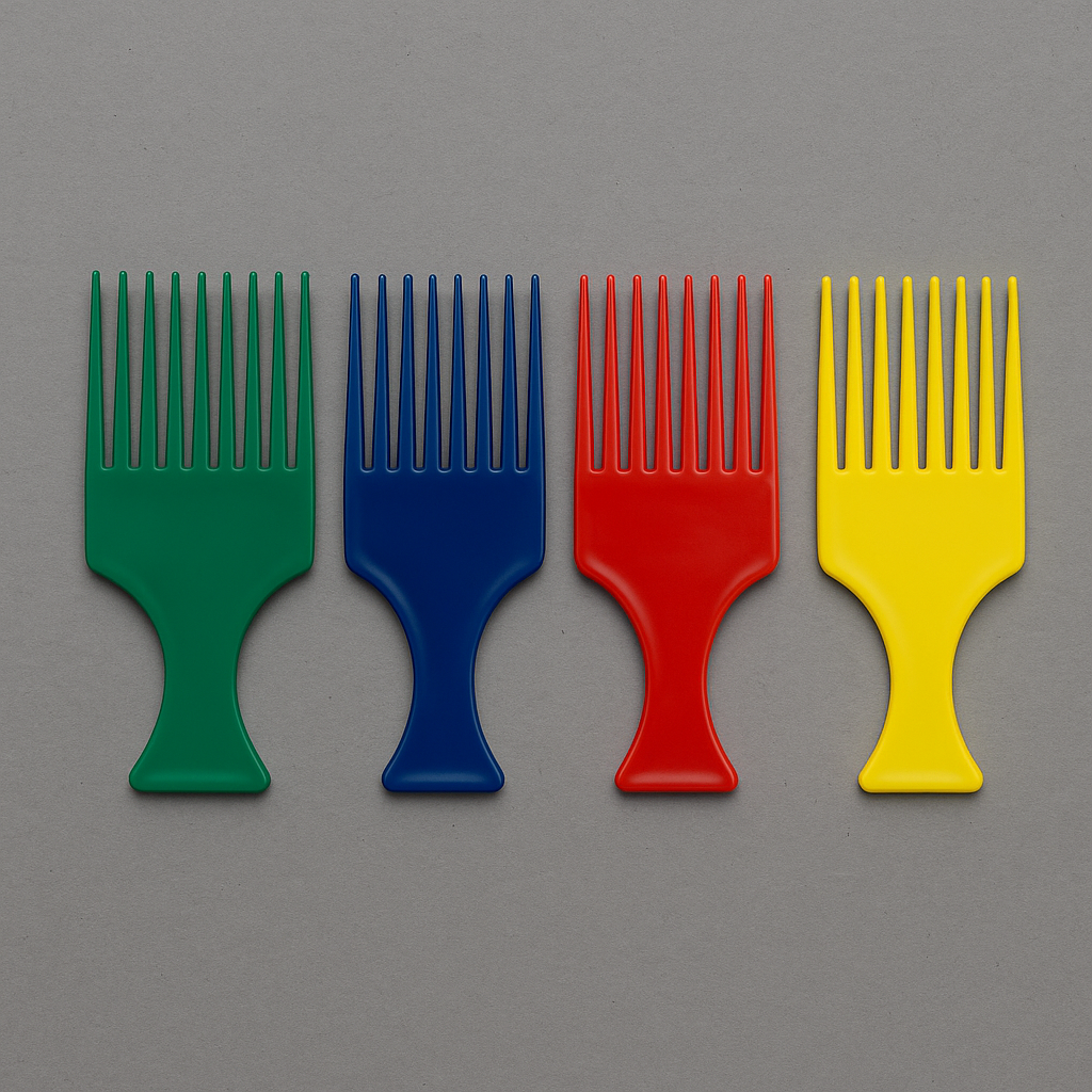 Lot de 4 Peignes Afro Colorés