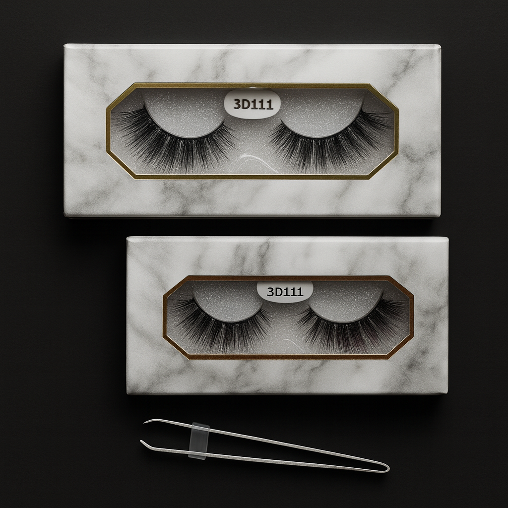 Lot De 2 Faux Cils + Pince Applicatrice
