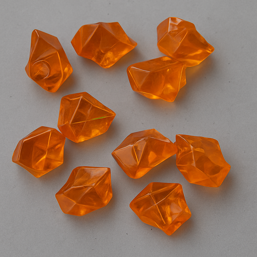 Pierres décoratives orange translucides (lot de 20)