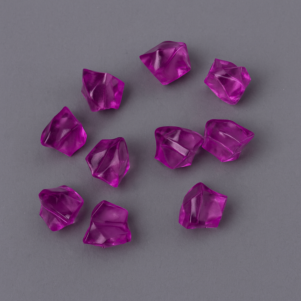 Pierres décoratives violettes translucides (lot de 20)