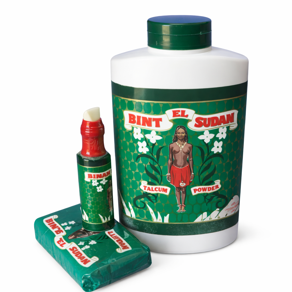 Pack Bint El Sudan – Savon + Huile Parfumée + Poudre Talc