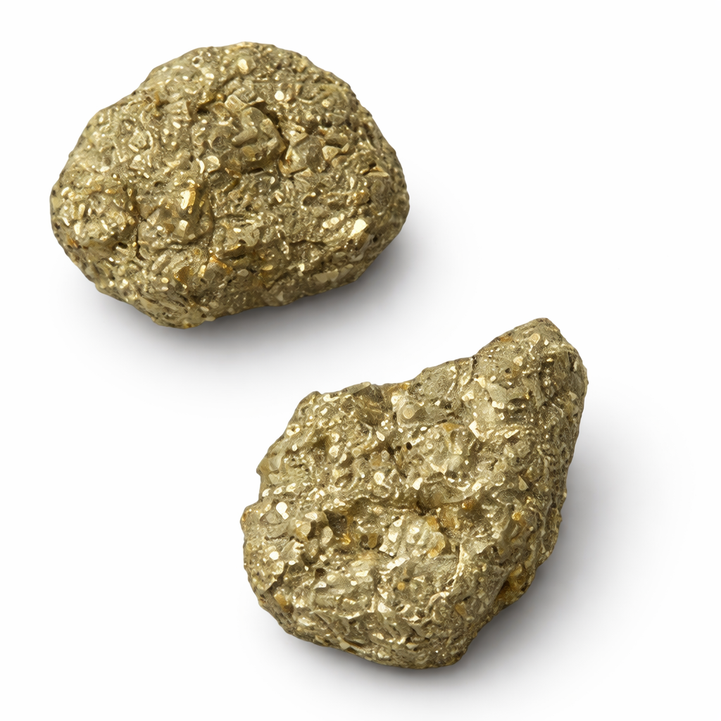 Lot de 2 Pierres de Pyrite Naturelle – Pierre Minérale Décorative