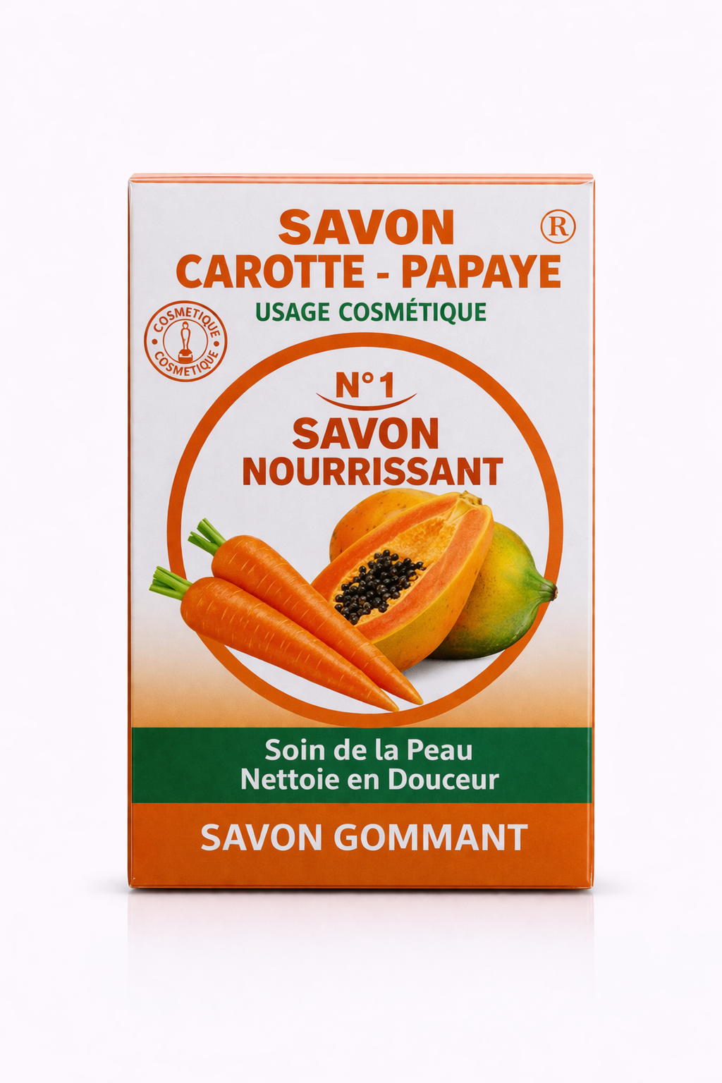 Savon Carotte Papaye – Nettoyage Doux – Soin de la Peau – Usage Quotidien