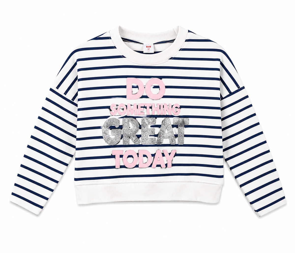 T-shirt Fille à Rayures Bleu Marine et Blanc – Manches Longues