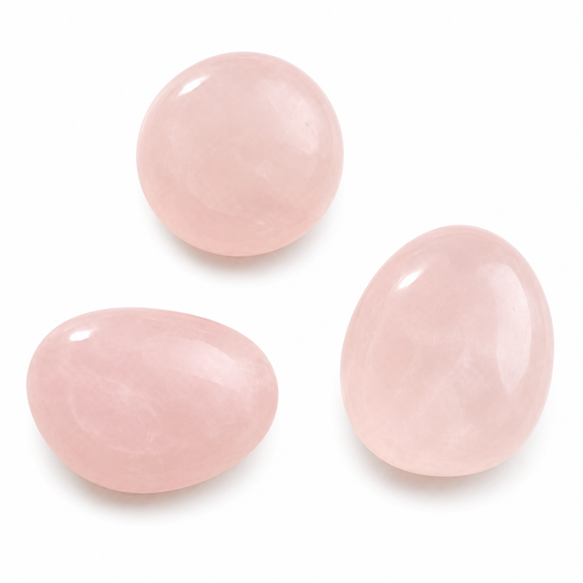 Lot de 3 Pierres Quartz Rose Polies Naturelles