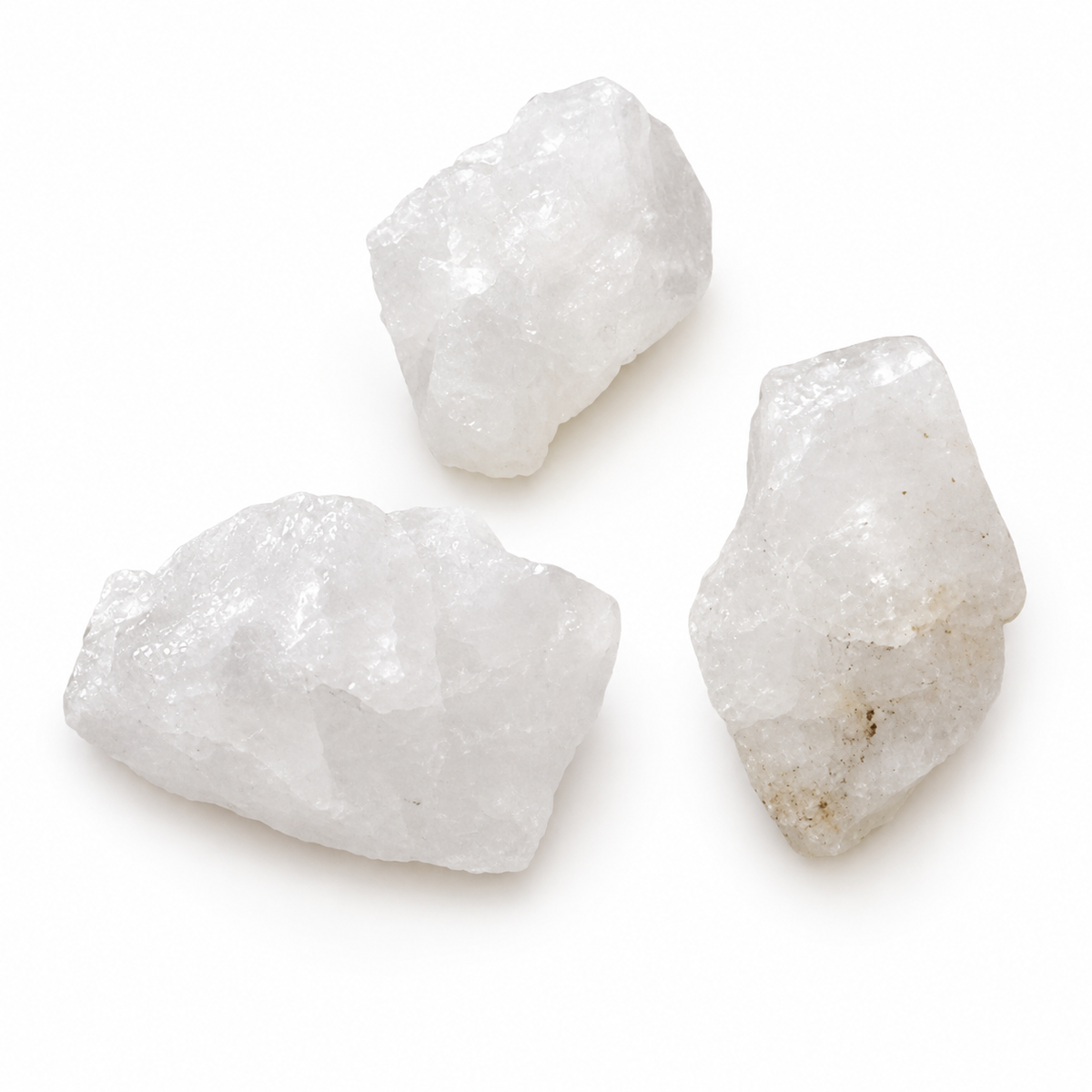 Lot de 3 Pierres Naturelles Brutes Blanches