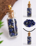 Pendentif Flacon en Verre avec Pierres de Lapis-Lazuli Naturelles