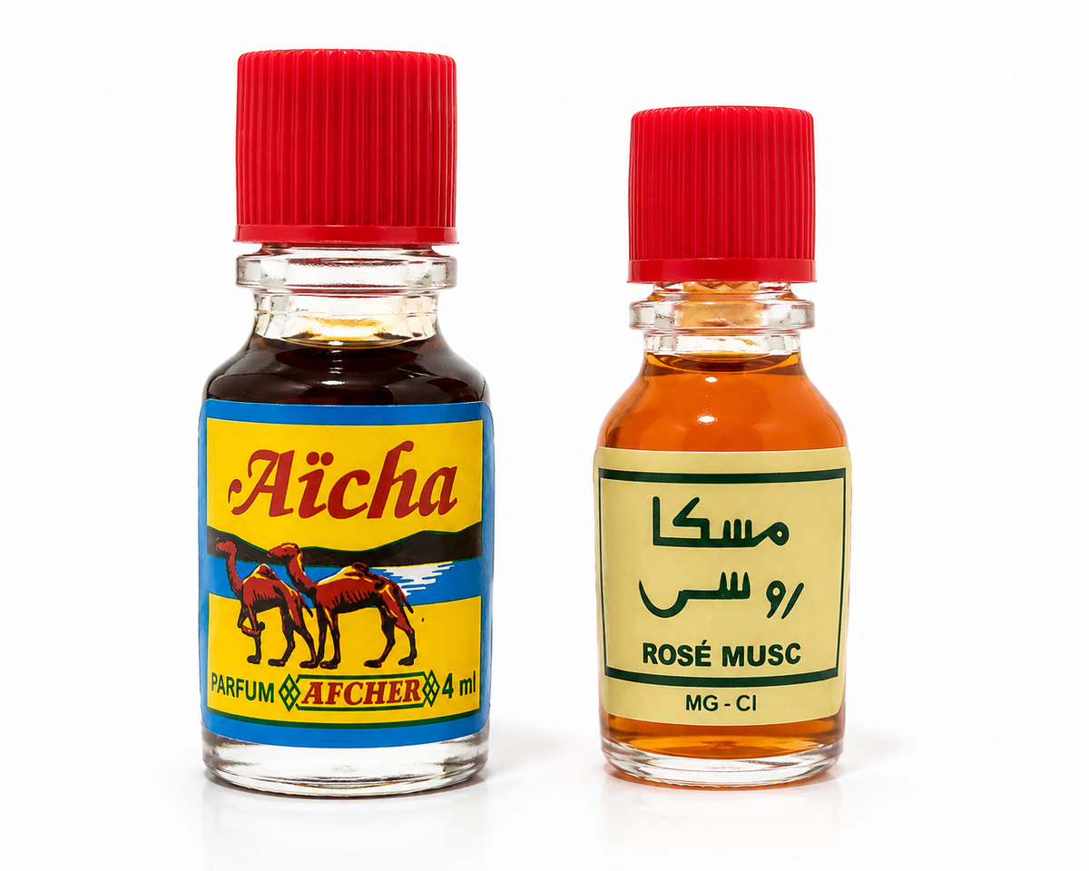 Parfums concentrés Aïcha & Rose Musc – Lot de 2 flacons