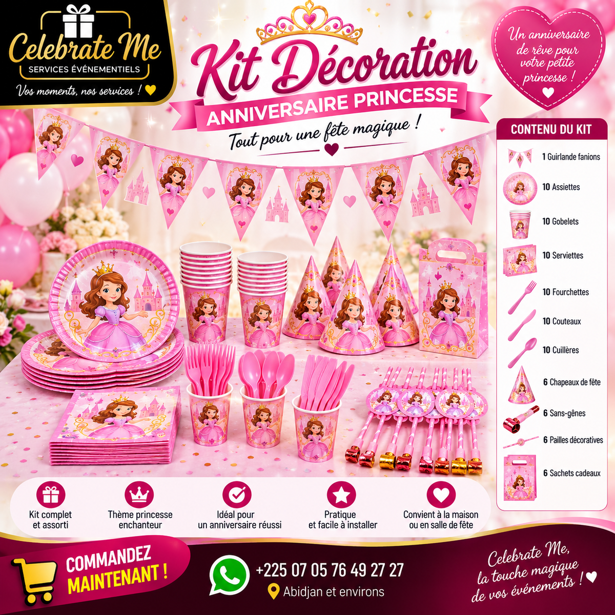 KIT DÉCORATION ANNIVERSAIRE PRINCESSE