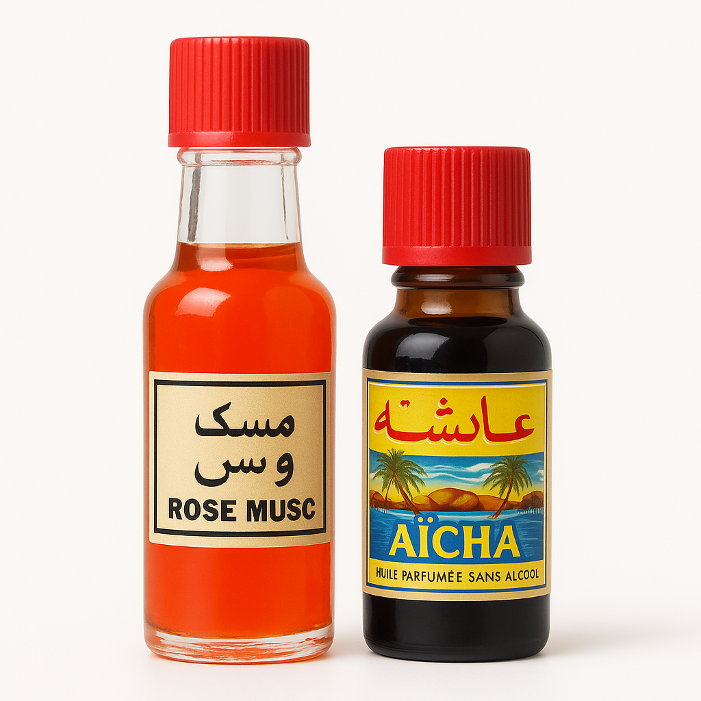 Parfums concentrés Aïcha & Rose Musc – Lot de 2 flacons